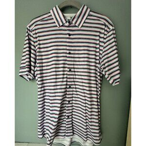 Raffi Men’s Medium Striped Short Sleeve Button Up Shirt Size Medium